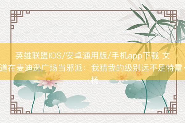 英雄联盟IOS/安卓通用版/手机app下载 文班道在麦迪逊广场当邪派：我猜我的级别远不足特雷·杨