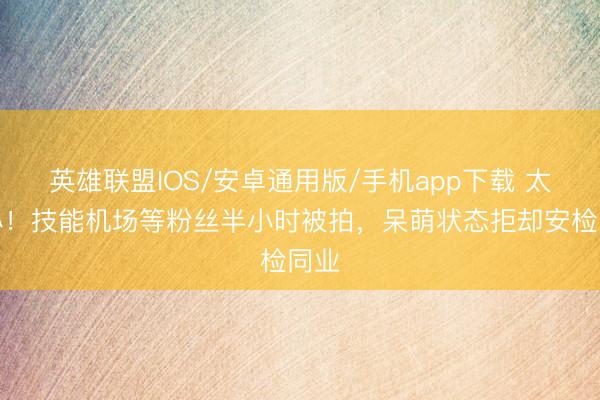 英雄联盟IOS/安卓通用版/手机app下载 太暖心！技能机场等粉丝半小时被拍，呆萌状态拒却安检同业